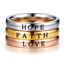 3MM�挒3ɫ���P䓸��gӢ�� HOPE LOVE FAITH Ů���ָ���� R-401