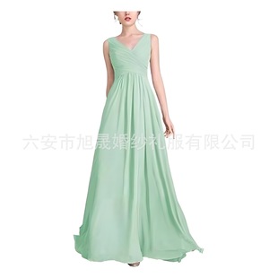 Foreign trade new wholesale 2024 long evening dress bride wedding bridesmaid dress toast dress sister cheongsam skirt dress