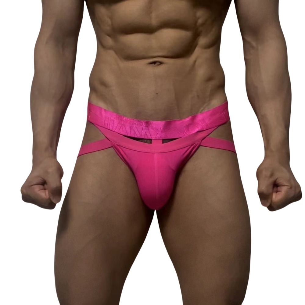 Ropa interior de los nuevos hombres hip lifting sexy Tanga transparente seda de hielo vinculante transparente sexy anillo de acero vendaje hueco tentación