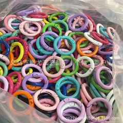 卸売り高品質25mm塗装カラー塗装スプリングボタン亜鉛合金キーホルダー重工diyアクセサリー部品