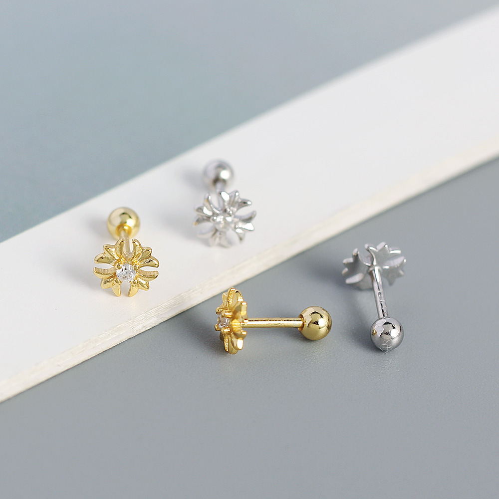 Fashion Geometric Sterling Silver Plating Ear Studs 1 Pair