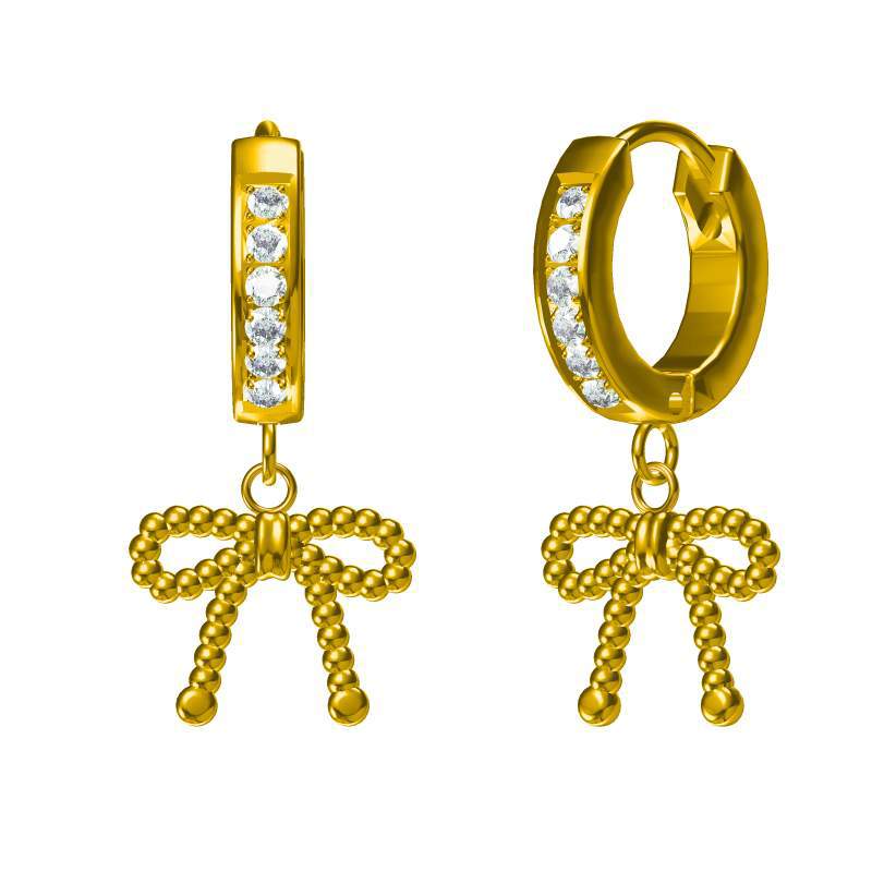 티타늄 스틸 골드 귀걸이 E0167G