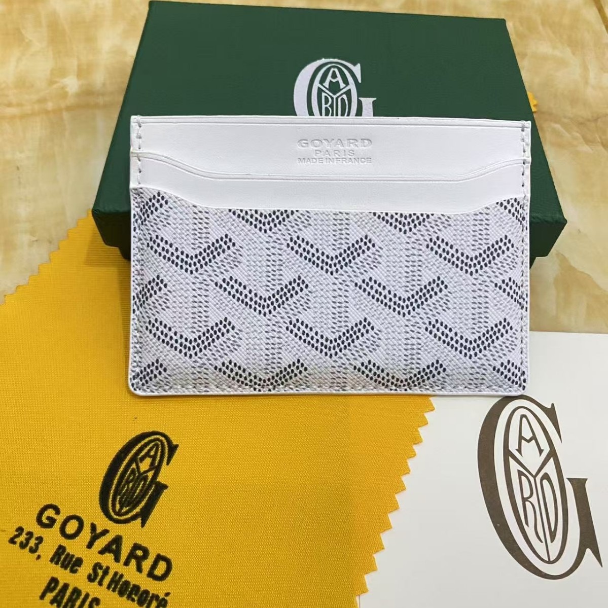 Tarjetero Goyard, tarjetero ultrafino de cuero genuino clásico para hombre, tarjetero de almacenamiento para mujer, tarjetero universal