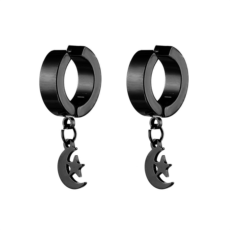 Plating Design 1 Pair Vintage Style Star Plating Stainless Steel Drop Earrings