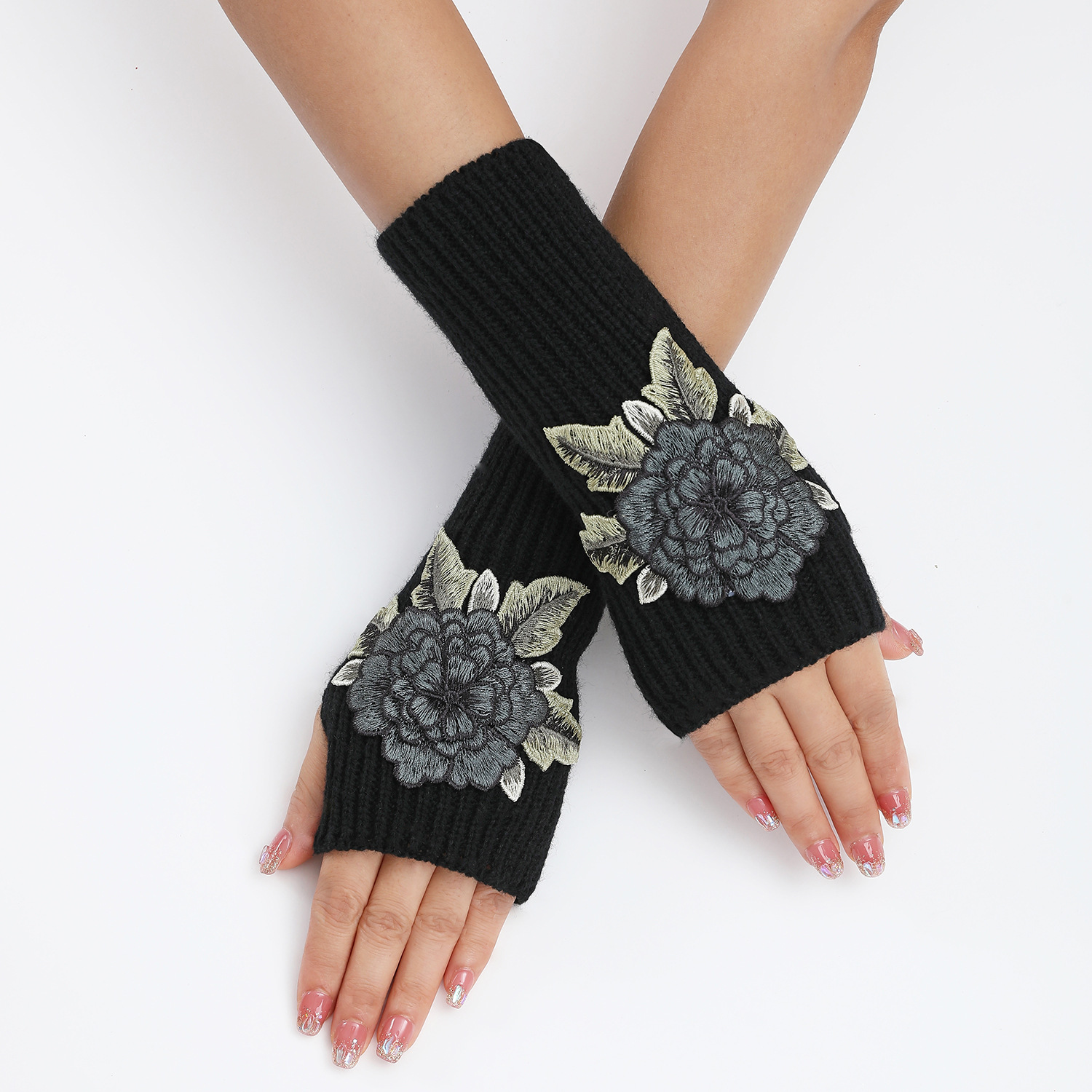 50g Weight Women's Classic Style Flower Gloves 1 Pair