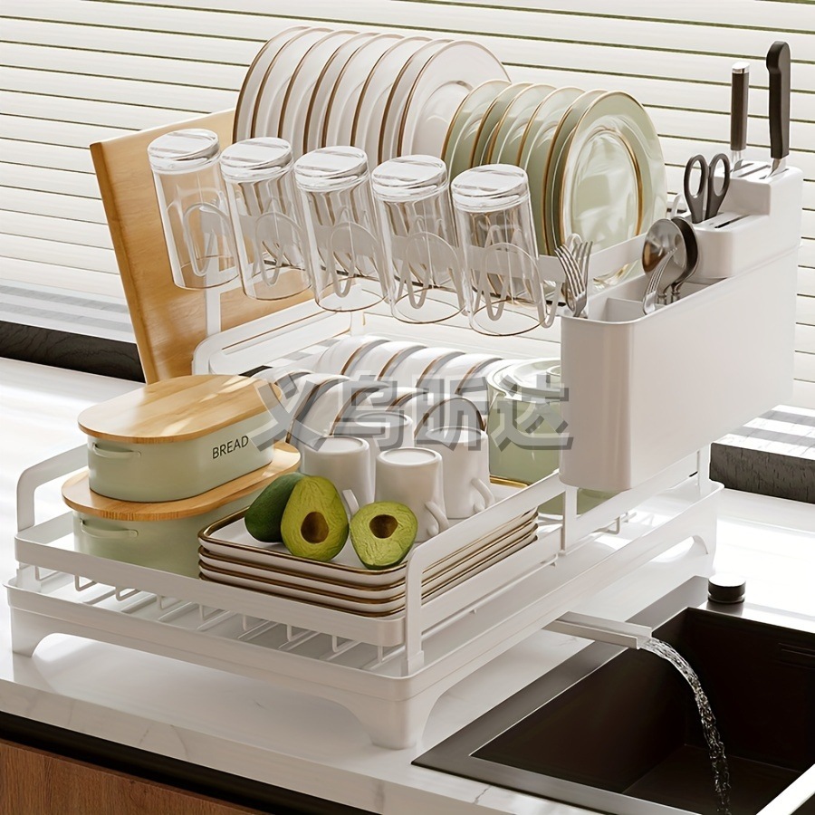 Estante de drenaje de cocina Estante para platos Estante para platos Estante para platos para el hogar Estante de almacenamiento para cuchillos y tenedores Estante para platos de encimera