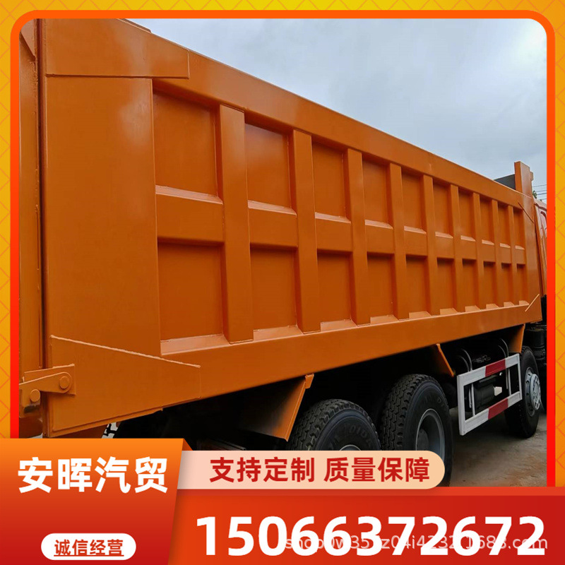 出口 二手12轮渣土运输车右驾驶舱砂石料自卸车豪沃后翻翻斗车