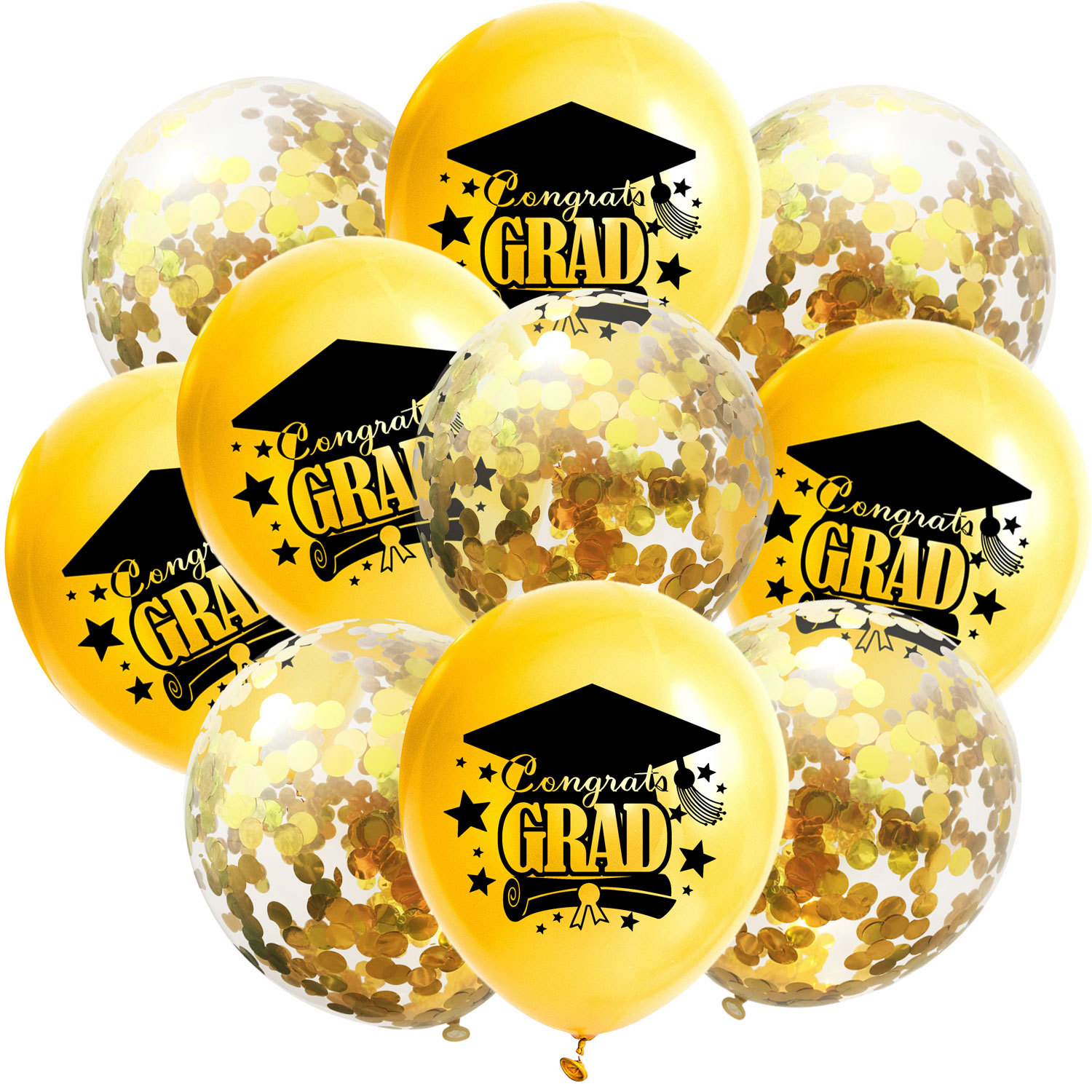 Temporada de graduación de Oro Negro Felicitar Grad carta globo felicitaciones fiesta de posgrado globo de lentejuelas