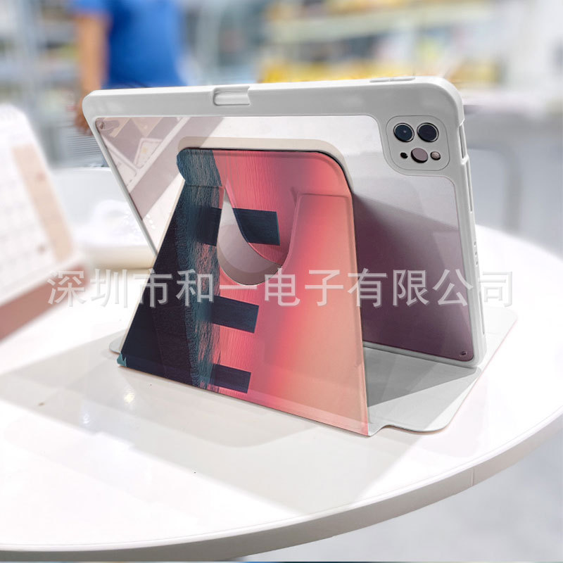 Apple iPad用のペンスロット付きクマの絵カスタマイズされた3つ折り360度回転タブレット保護カバー、スリープウェイクアップ付き|undefined