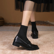 一件代發  百搭彈力襪靴女2020秋冬新款學生韓版瘦瘦馬丁靴短靴女