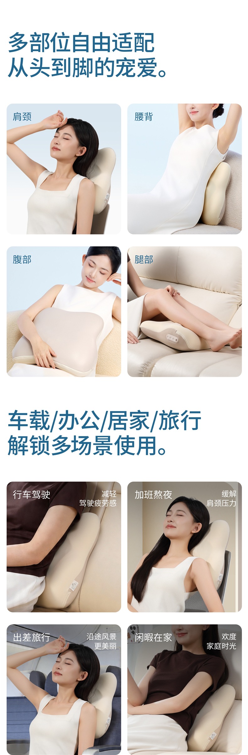 MiaoJie M10Pro Waist Massager - Multifunctional Kneading Device for Back, Shoulders, and Neck - Full Body Massage Device - Car Seat Cushion and Pillow