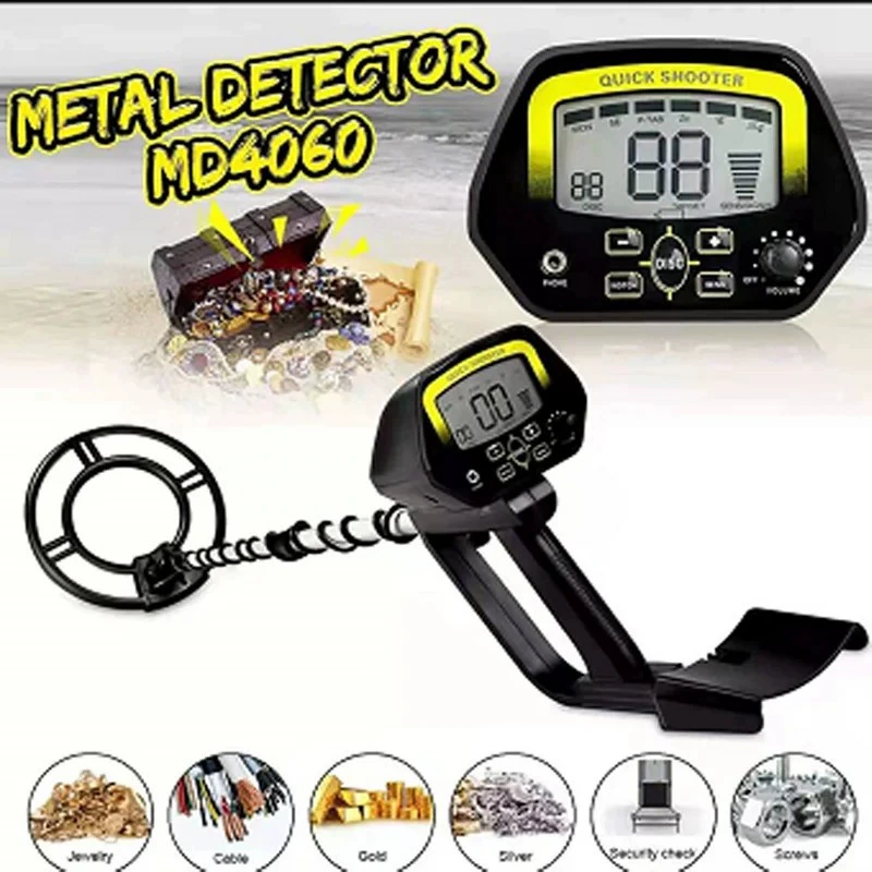 Подземный металлоискатель с ЖК-дисплеем, детектор для поиска сокровищ на открытом воздухе MD4060, трансграничный экспорт, экспорт в небольшой упаковке