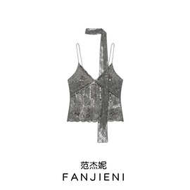 ZR外贸批发 欧美风女装 时尚性感蕾丝刺绣围巾饰V领上衣 5063813