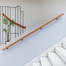 欧式靠墙楼梯扶手实木老人防滑别墅幼儿园走廊通道栏杆儿童木扶手