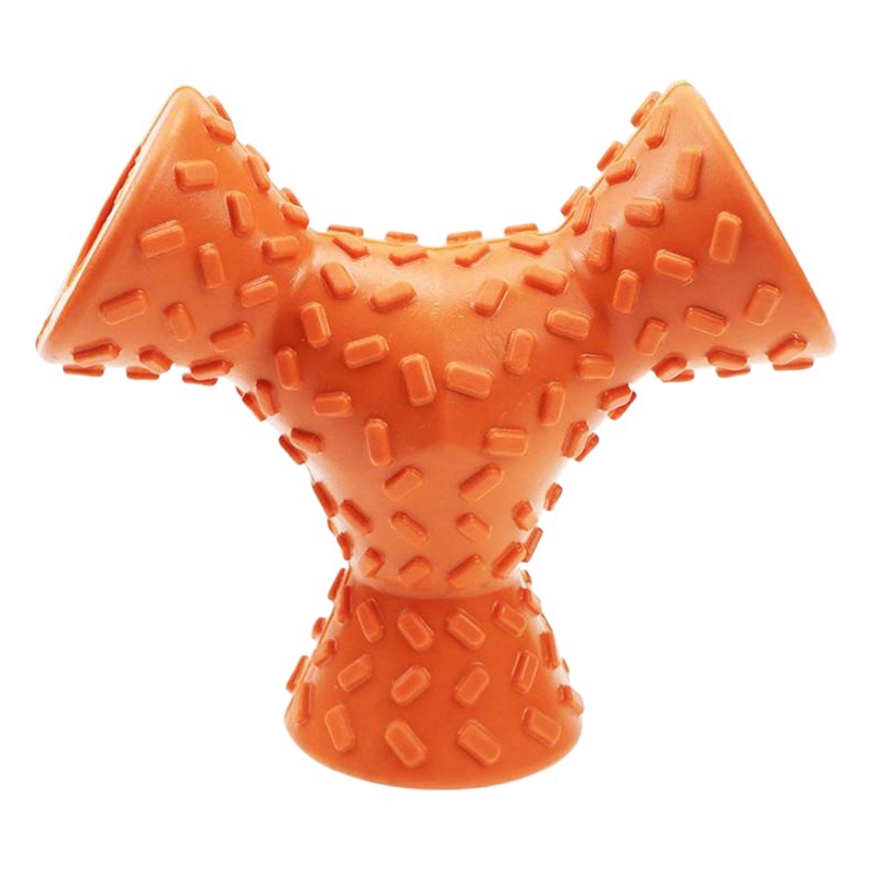 Nuevo juguete para mascotas de Amazon juguete de fuga de alimentos resistente a los mordiscos de goma de tres lados fuga de alimentos juguete para perros juguete educativo para mascotas