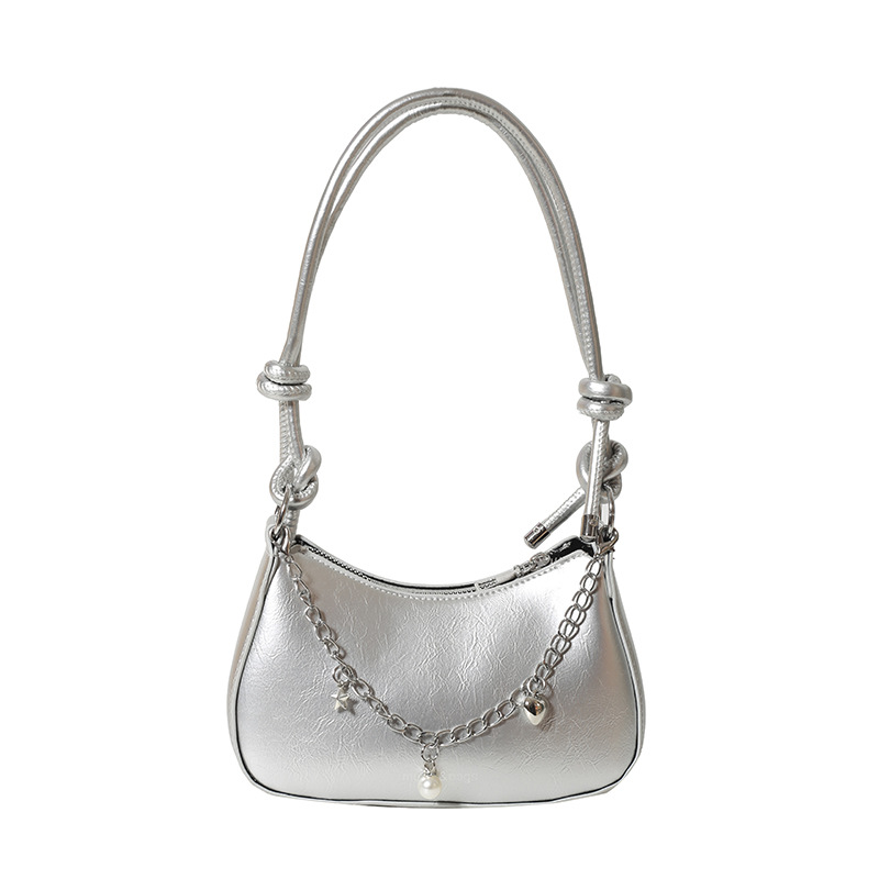 Bolsa de moda de media luna para mujeres 2024 bolso de hombro simple coreano de estilo nicho sensación de moda bolso de mujer casual