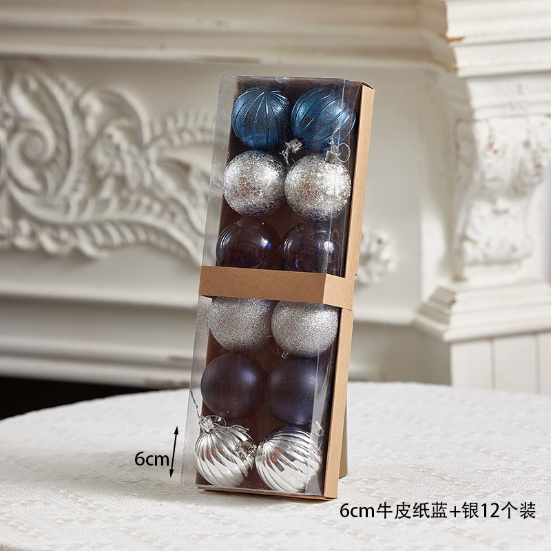 6cm papel kraft azul plata 12 piezas