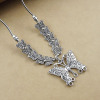 Classic ethnic silver retro accessory, necklace, Thailand, ethnic style