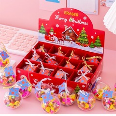 Christmas Ball Eraser Cartoon Christmas Children's Small Eraser Wholesale New Year Gift Cake Gift T