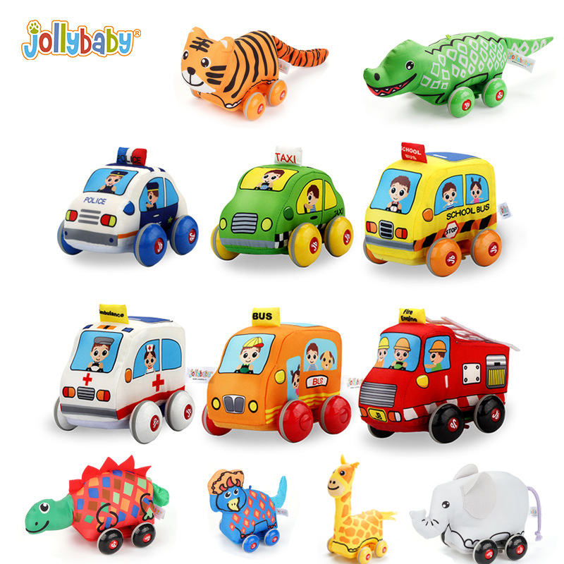 Jollybaby transportation early education enlightenment baby gift fabric children baby car model toy car
