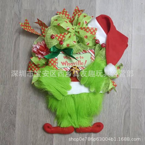 Faceless Green Legs Red Shoes Grinch Garland