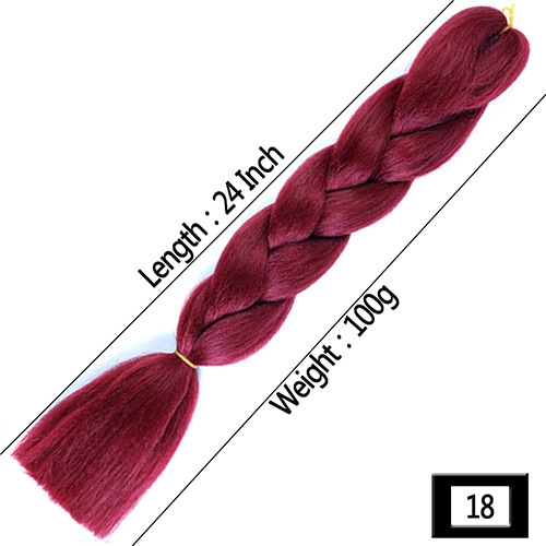 Peruca de comercio exterior gran trenza color gradiente africano gran trenza fibra química de alta temperatura seda trenza pelucina trenzada extensión de pelo