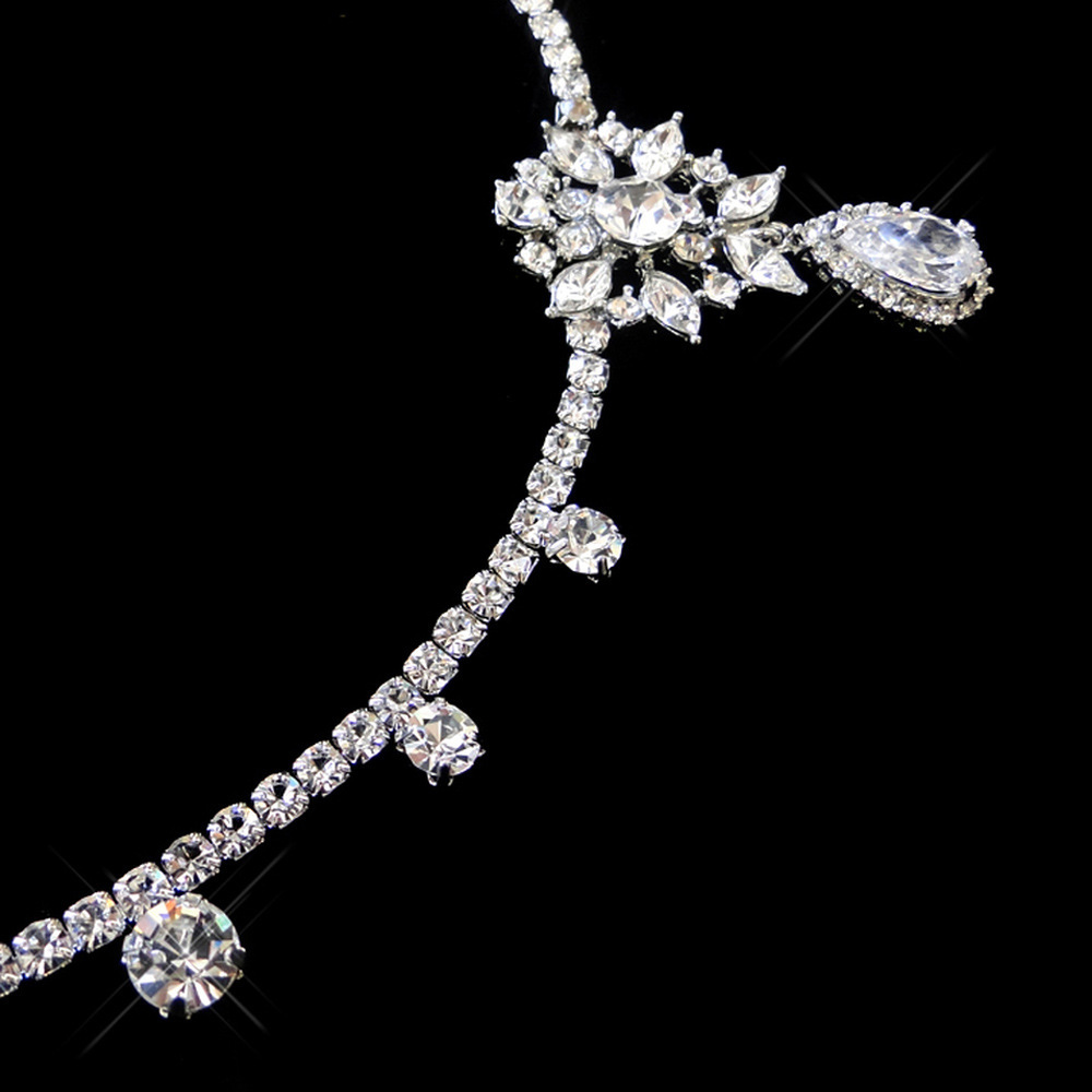 Accessori per capelli da sposa in zircone, catena per capelli con pendente a goccia d'acqua con diamanti, copricapo in cristallo lucido europeo e americano, catena per capelli_voghion.com