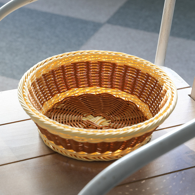 Rattan-like fruit basket candy plate bread basket snack dried fruit and vegetable desktop storage basket handmade woven basket