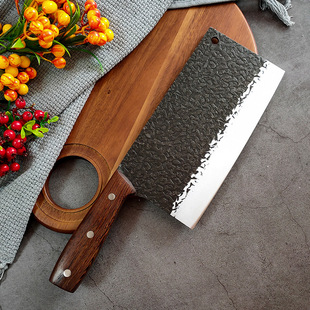 Household Hand-made Forging Kitchen Knife Chop Chopping Dual-purpose Knife Slicing Knife Stainless Steel Chef Knife Chop Bone Forging Hammer Pattern