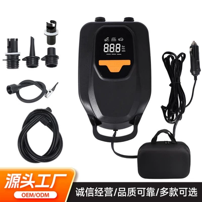 Emergency Wireless Car Air Pump, Hava nasosu - black-car-wired-model-color-box-storage-bag