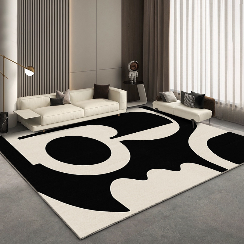 Simple Japanese style carpet design light luxury living room carpet ins style minimalist home carpet bedroom bedside blanket