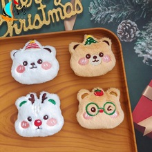 新款圣诞小熊毛绒公仔配件可爱卡通节日装饰胸针玩偶鞋袜包包辅料