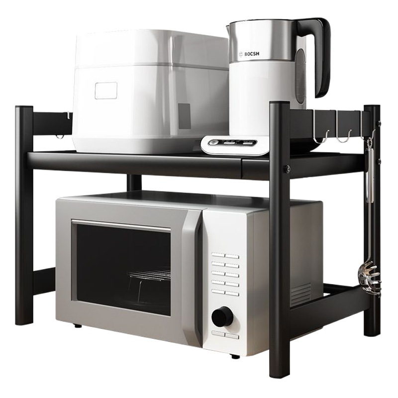Kitchen Retractable Microwave Oven Storage Rack, Oven and Rice Cooker Storage Rack, Household Microwave Oven Storage Rack