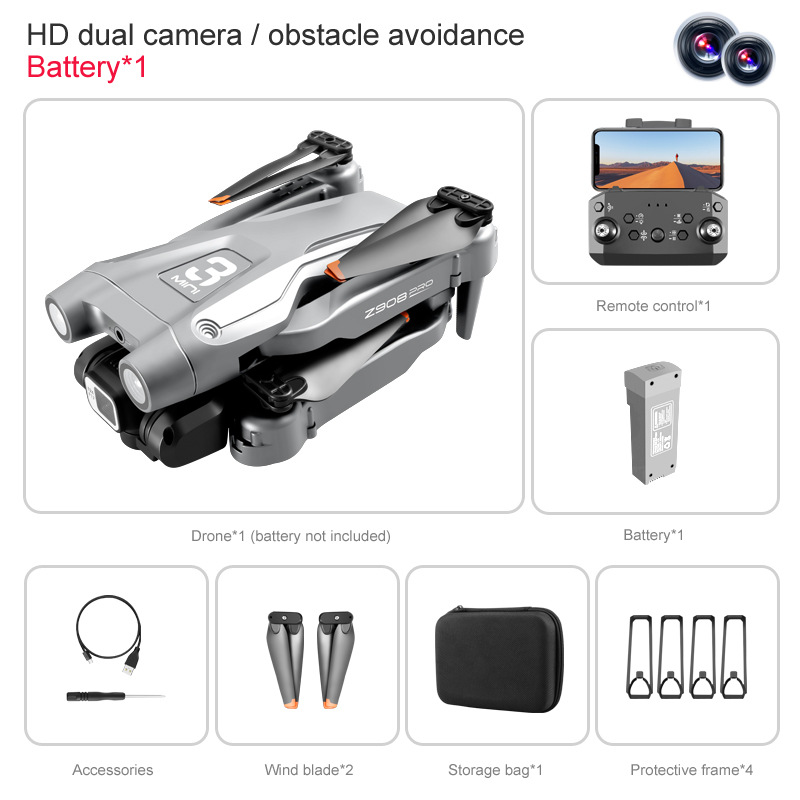 Z908MAXPRO transfronteriza de evitación de obstáculos UAV de doble cámara de fotografía aérea de posicionamiento de flujo óptico de juguete de aviones de control remoto sin escobillas