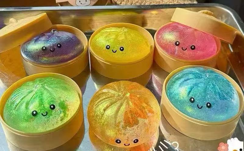 Bollos de oro de maltosa de 8,5 cm + Caja ciega aleatoria de vapor de 10 cm 1