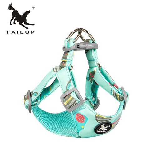 Dog supplies small dog fashion cartoon harness Teddy VIP outing traction twill vest Japanese and Korean style