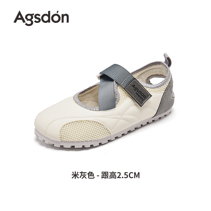 Sandalias deportivas de Baotou de Shifu 2026 nuevas zapatos casuales ligeros de malla de primavera zapatos de velcro pequeños zapatos blancos