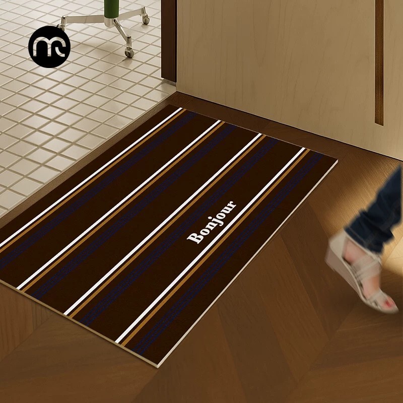 Retro striped diatomite floor mat for bathroom shower entrance, water-absorbent and quick-drying doormat, dirt-resistant entryway mat Retro striped diatomite floor mat for bathroom shower entrance, water-absorbent and quick-drying doormat, dirt-resistant entryway mat