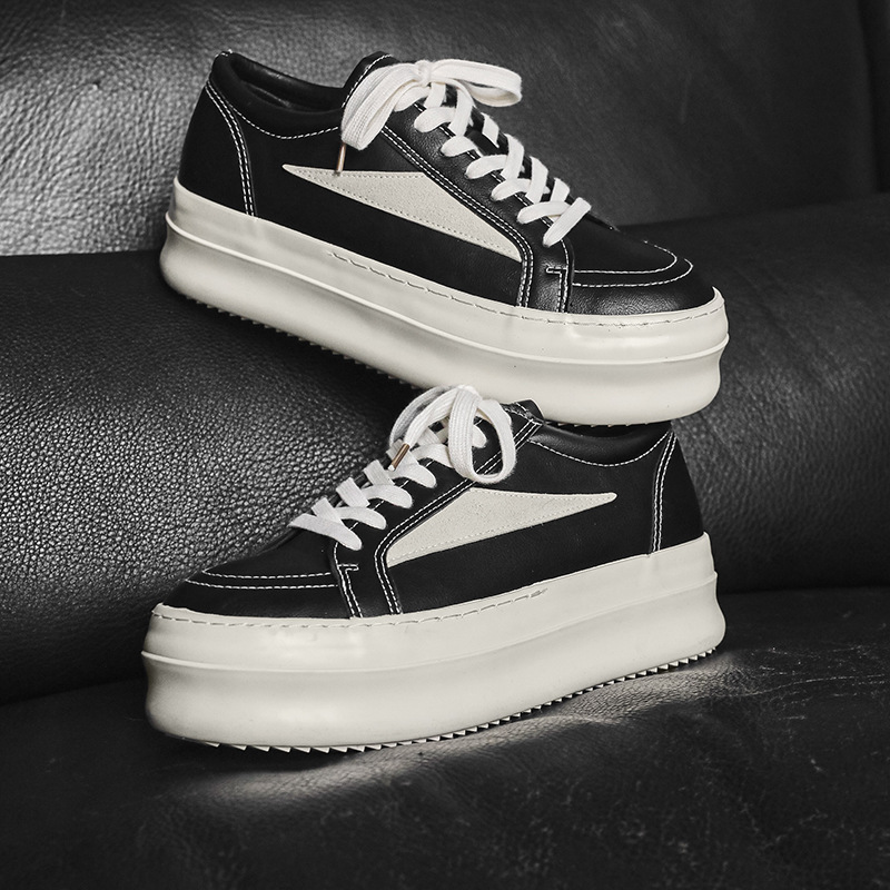 Nuevos zapatos de panel de cuero grueso de verano pareja de hombres americanos multifuncional zapatos casuales de cabeza grande aumento de altura zapatos de derby de viaje para hombres