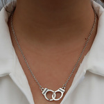 欧美时尚配饰电影五十度灰复古手铐项链简约流行字母手链锁骨链女