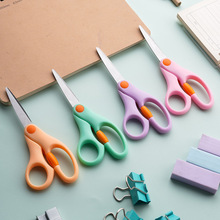 家用文具小剪刀办公DIY手工剪儿童剪纸剪刀不锈钢学生弹簧剪刀