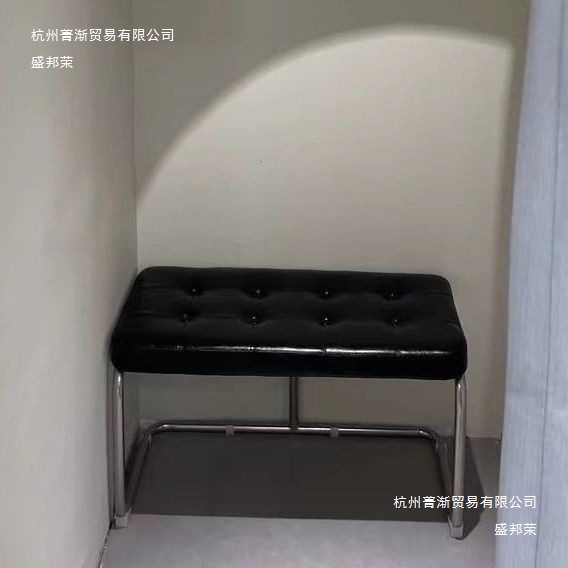 北欧不锈钢换鞋凳家用长条凳衣帽间简约床尾凳铁艺玄关脚凳长彭泉