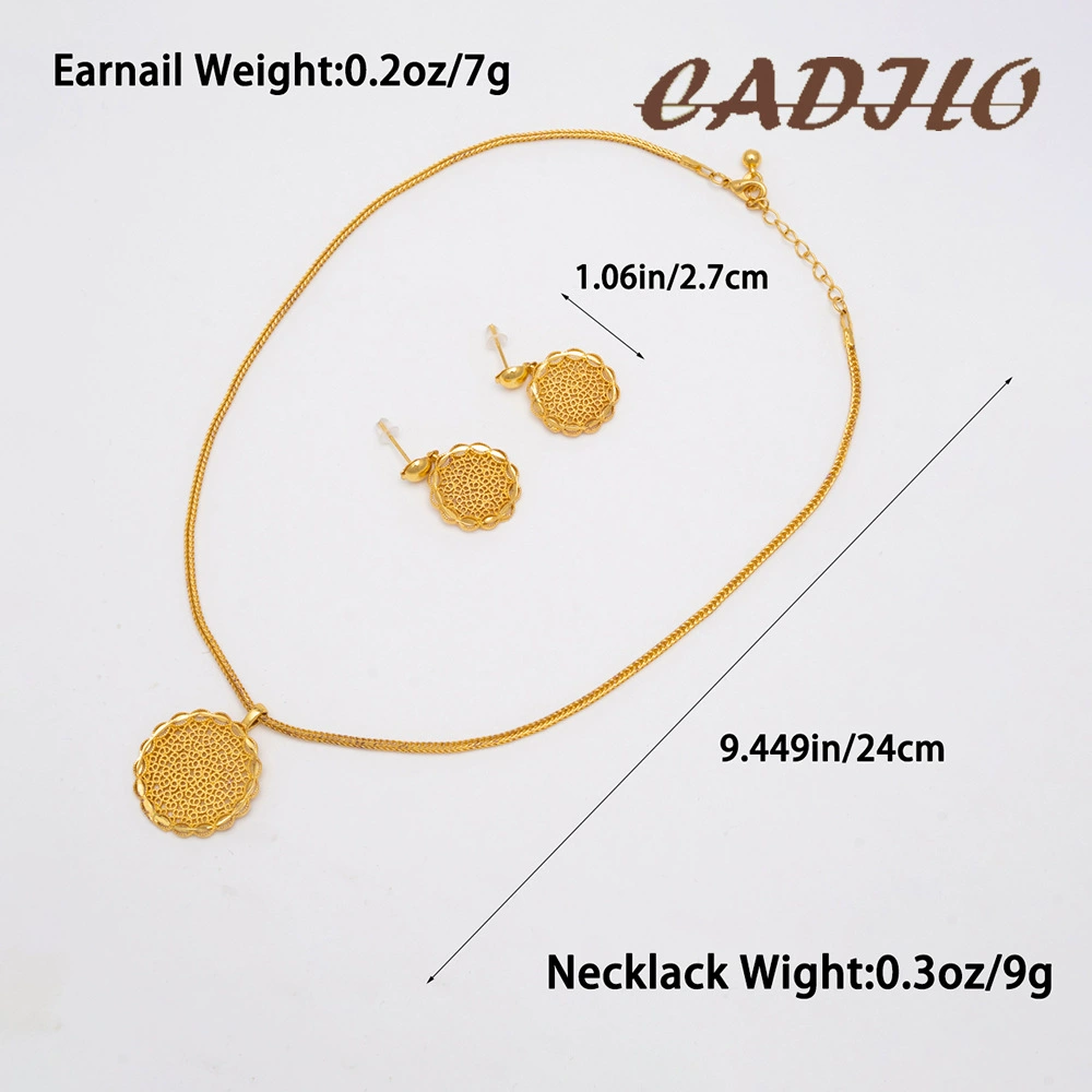 CADILO Ювелирные изделия, ожерелье и серьги для невесты, комплект, 24 карата белого золота