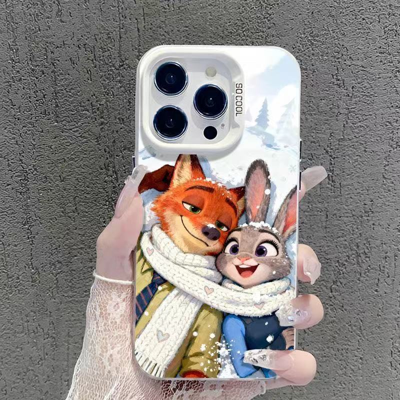 The New Judy Nick Couple Mobile Phone Case Is Suitable for Apple 16Promax Transparent 14 Classy 13 Classy 15 Hot Models