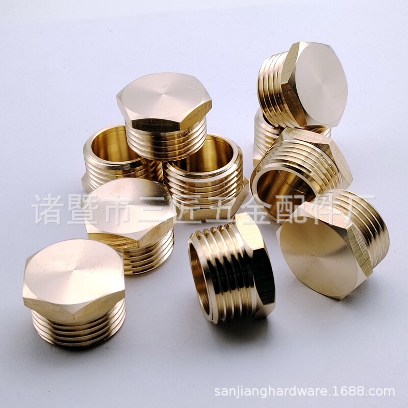 Copper Outer Wire Plug 3/4Ght Male Brass Pipe Plug Outer Hexagonal Flower Garden Hose Plug Pipe Joint Plug