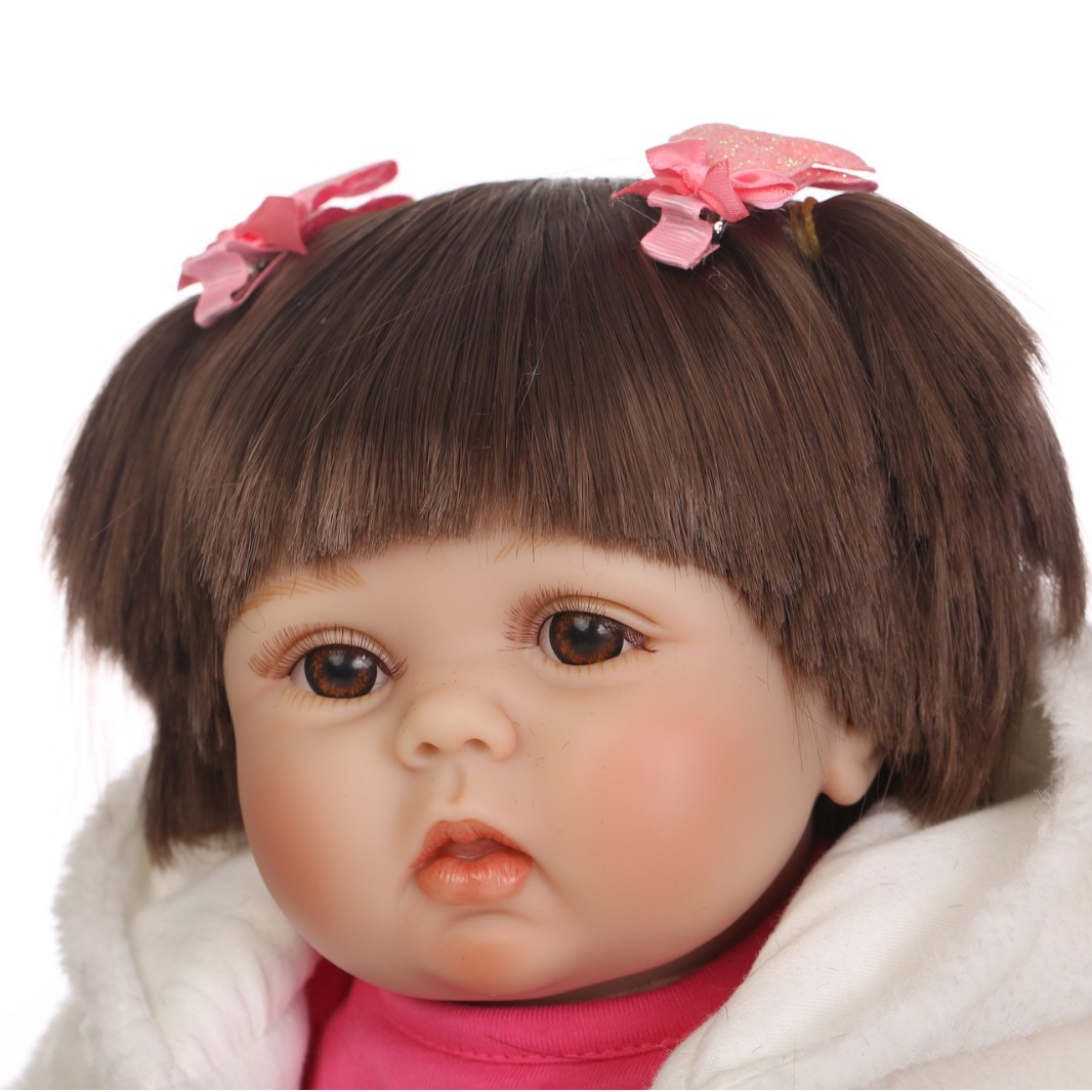 Simulación Muñeca China Panda bebé lindo bebé suave pegamento realista muñeca chica juguete