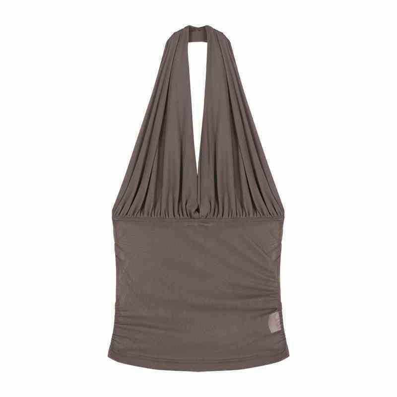 ファッション韓国版純欲ネットvネックストラップベスト女性夏の新型修身はやせています。