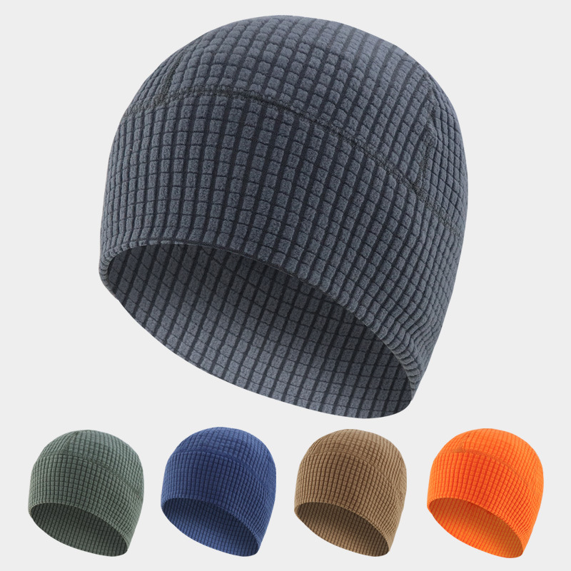 Amazon's Popular Checkered Velvet Hat, Mesh Brimless Tactical Hat, Men's and Women's Outdoor Running Ski Hat, Cycling Hat