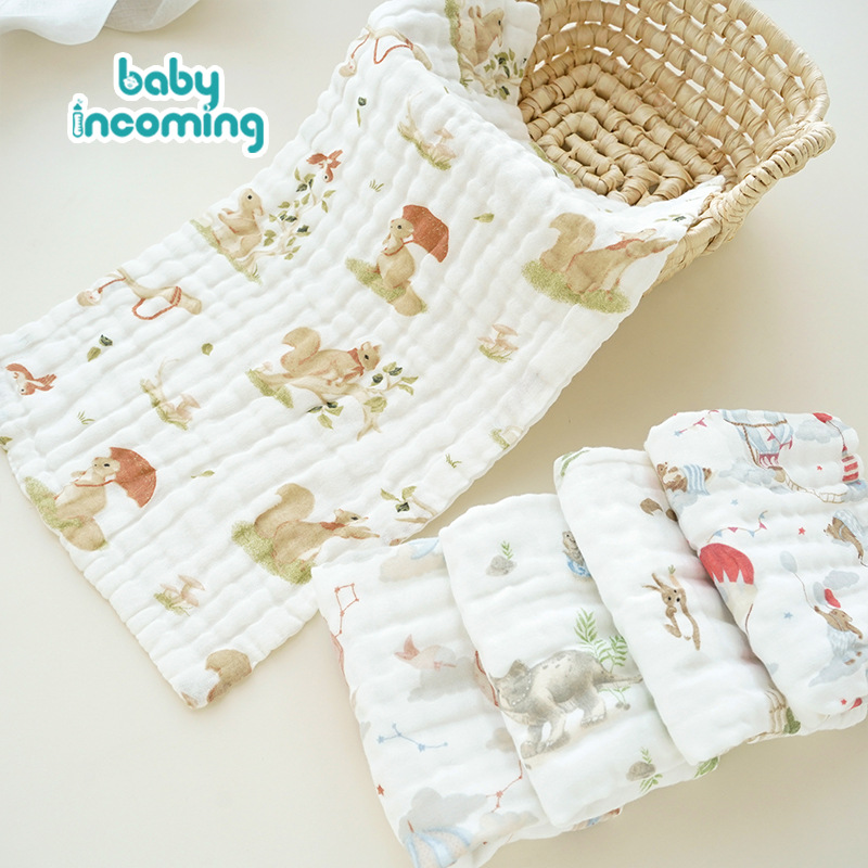 Six-layer bubble wrap baby bibs, drool bibs, kindergarten baby face wipes, hand towels, baby supplies