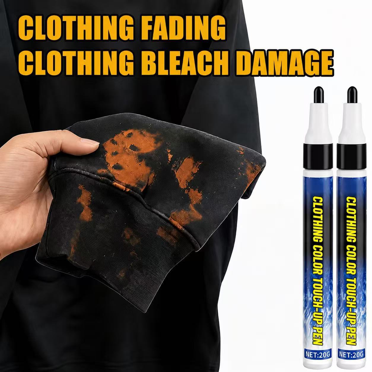 Cross-border clothing color repair pen, black fabric fade repair dye pen, clothing white spot repair and renovation pen